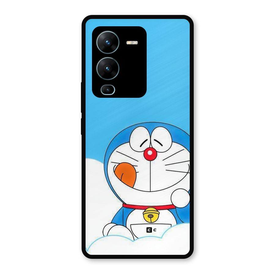 Doremon On Clouds Metal Back Case for Vivo V25 Pro