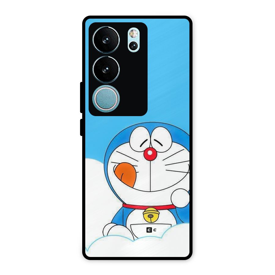 Doremon On Clouds Metal Back Case for Vivo V29 Pro