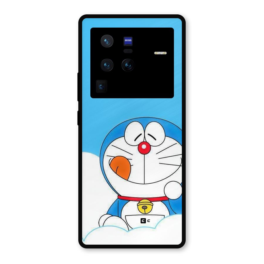 Doremon On Clouds Metal Back Case for Vivo X80 Pro