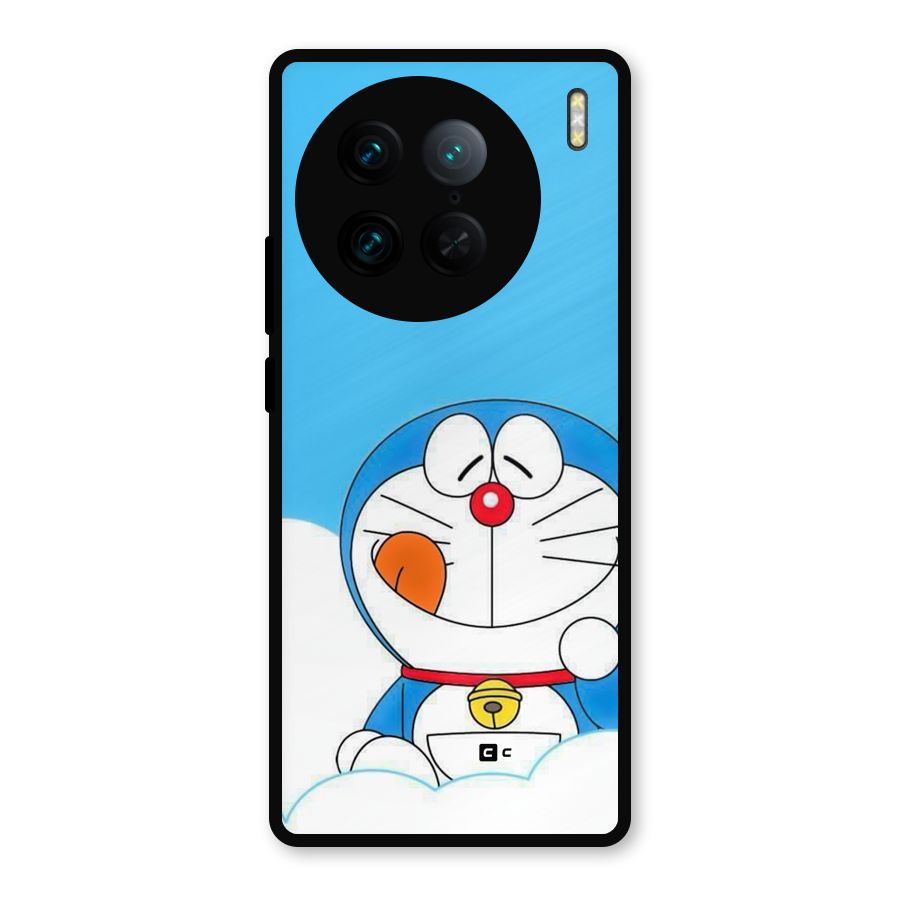 Doremon On Clouds Metal Back Case for Vivo X90 Pro