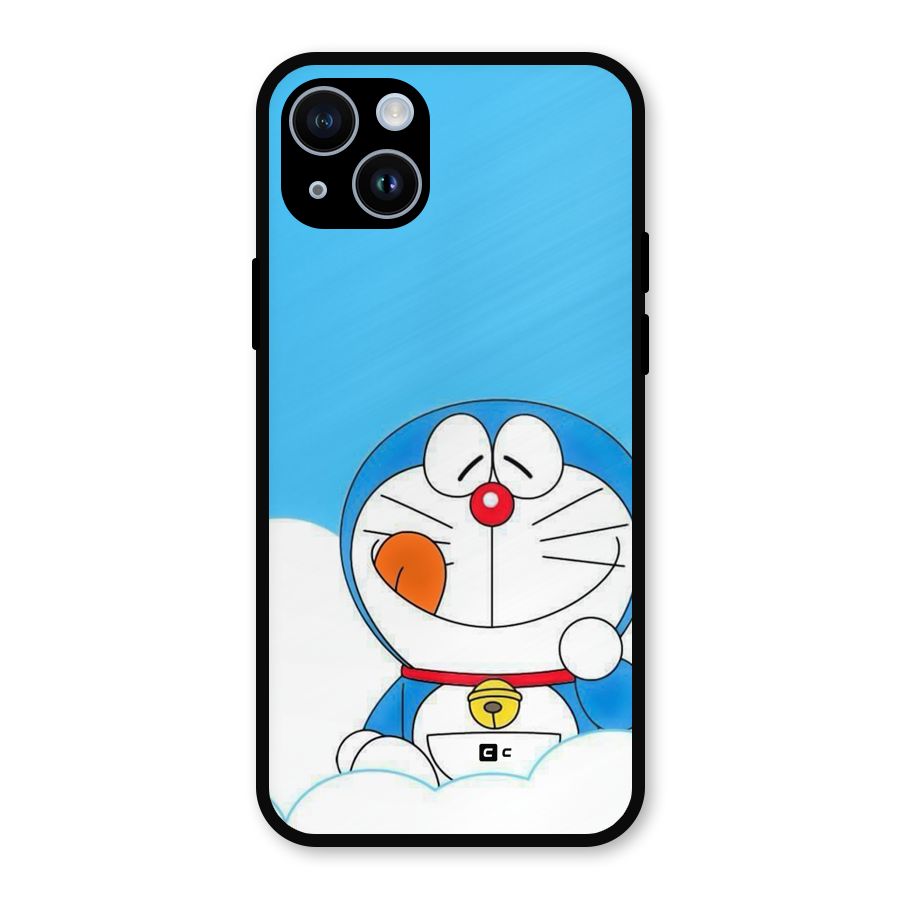 Doremon On Clouds Metal Back Case for iPhone 14