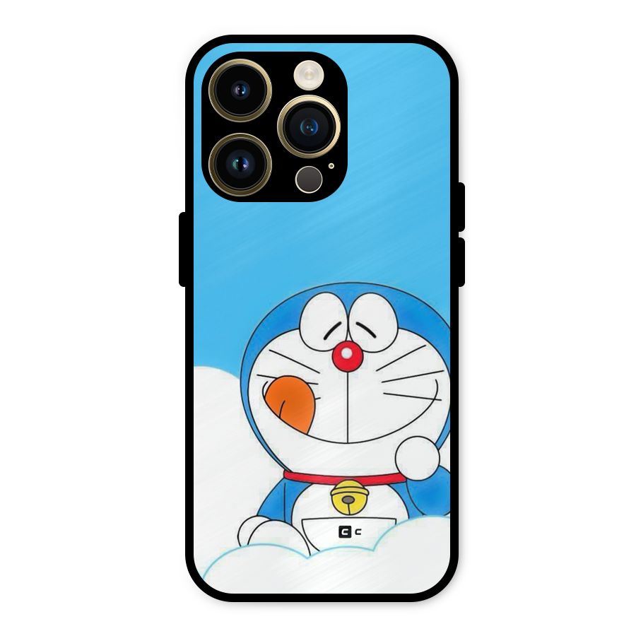 Doremon On Clouds Metal Back Case for iPhone 14 Pro