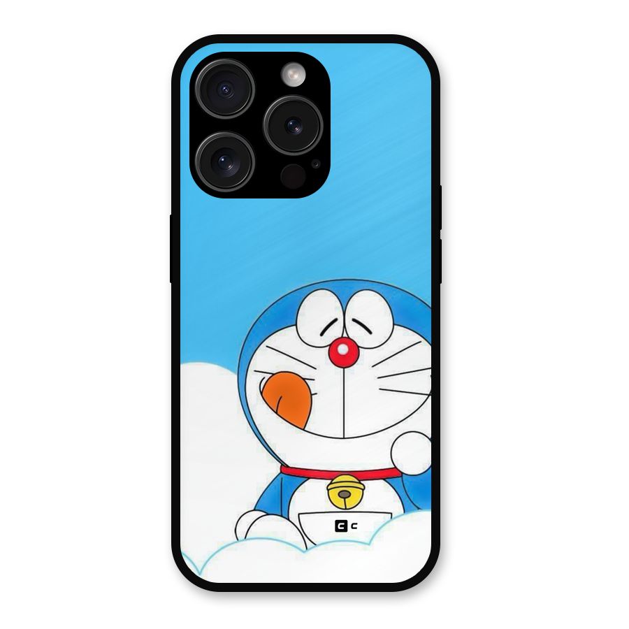 Doremon On Clouds Metal Back Case for iPhone 15 Pro