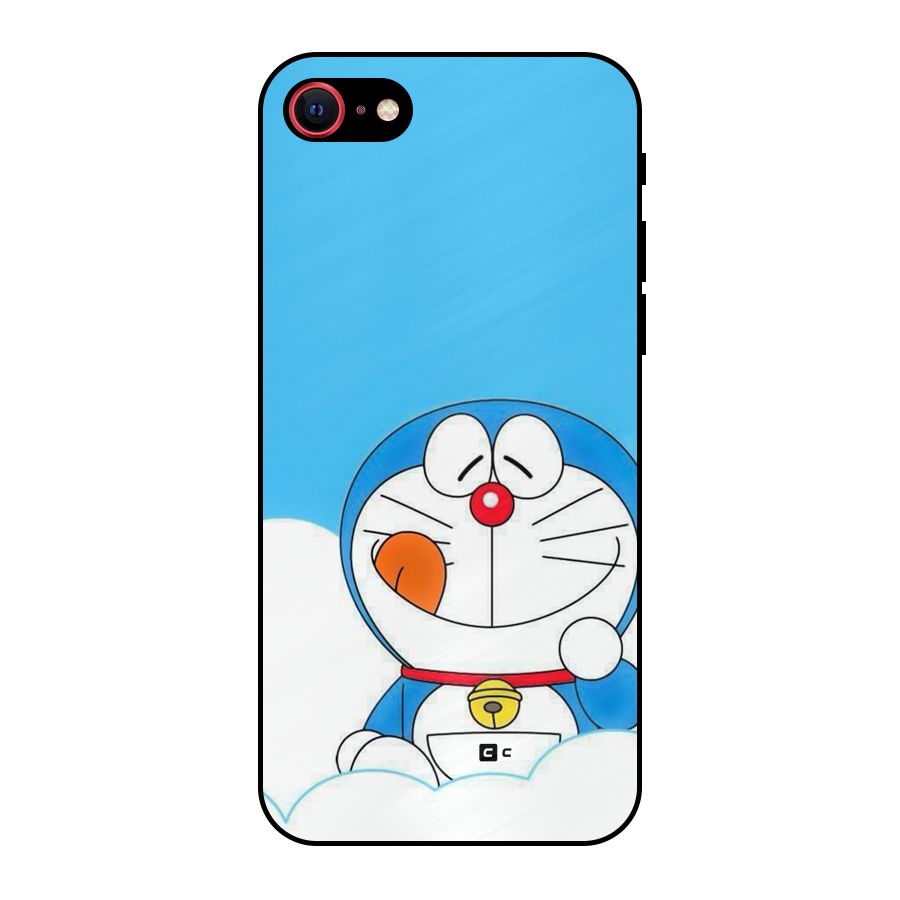 Doremon On Clouds Metal Back Case for iPhone 8