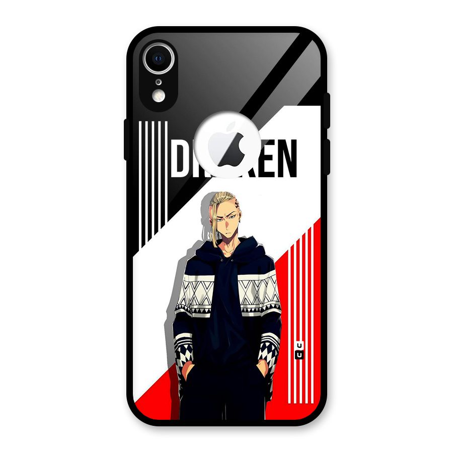 Draken Bhai Glass Back Case for iPhone XR Logo Cut