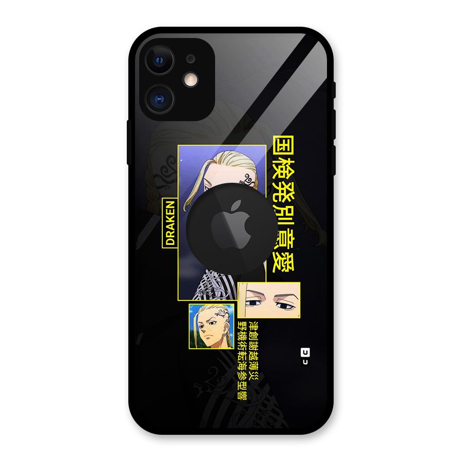 Draken Manji Gang Glass Back Case for iPhone 11 Logo Cut