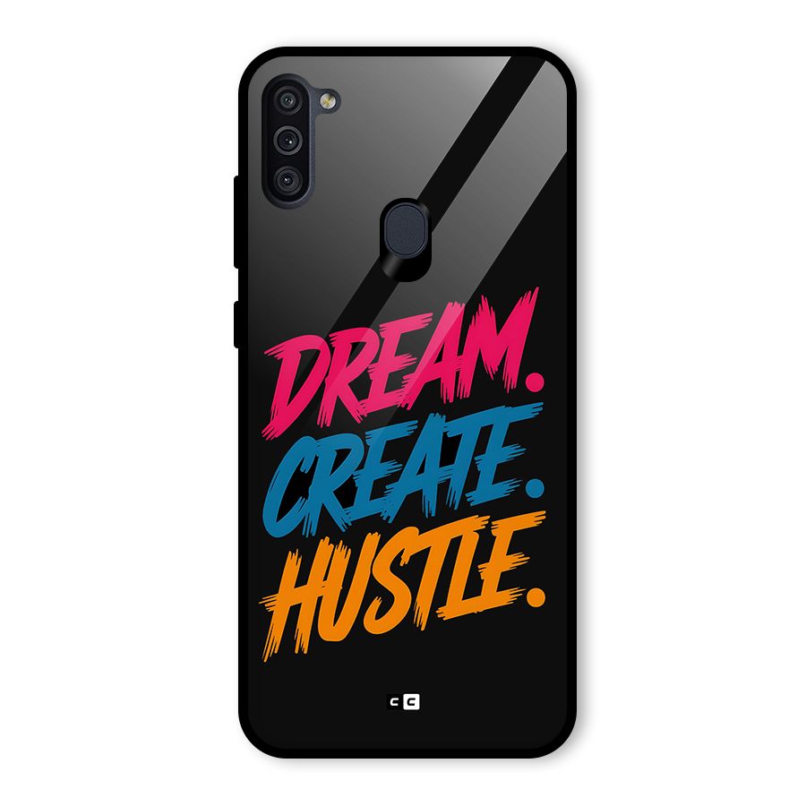Dream Create Hustle Glass Back Case for Galaxy M11