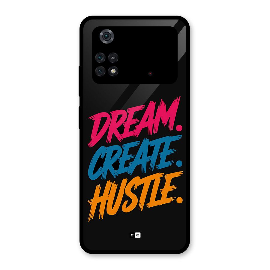 Dream Create Hustle Glass Back Case for Poco M4 Pro 4G