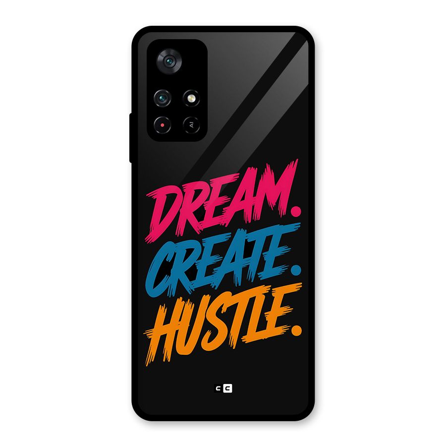 Dream Create Hustle Glass Back Case for Poco M4 Pro 5G