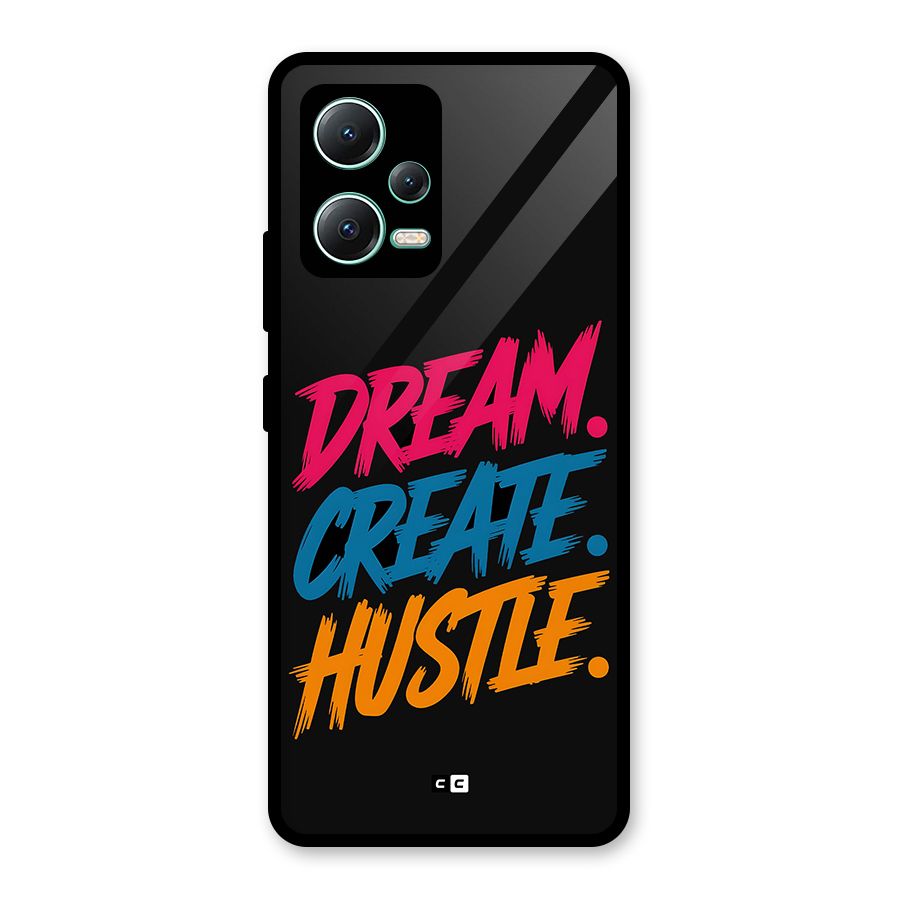 Dream Create Hustle Glass Back Case for Redmi Note 12 5G