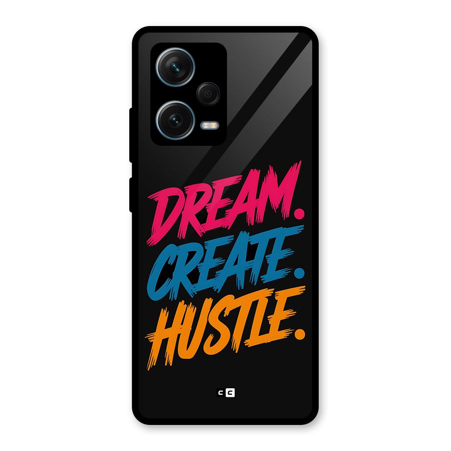 Dream Create Hustle Glass Back Case for Redmi Note 12 Pro Plus 5G