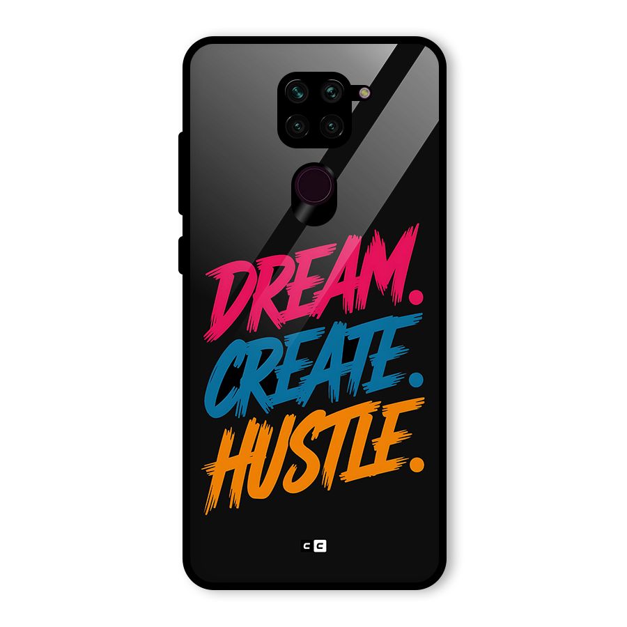 Dream Create Hustle Glass Back Case for Redmi Note 9