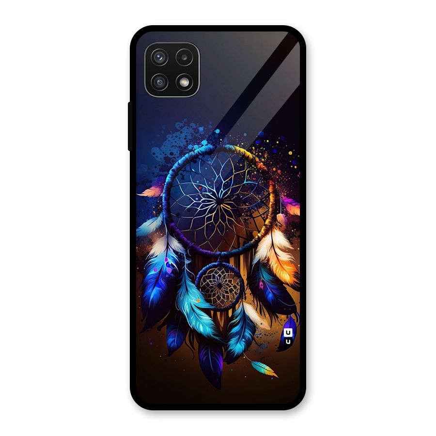 Dream Feather Glass Back Case for Galaxy A22 5G