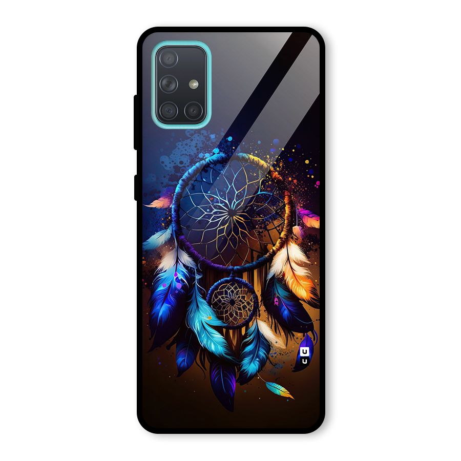 Dream Feather Glass Back Case for Galaxy A71