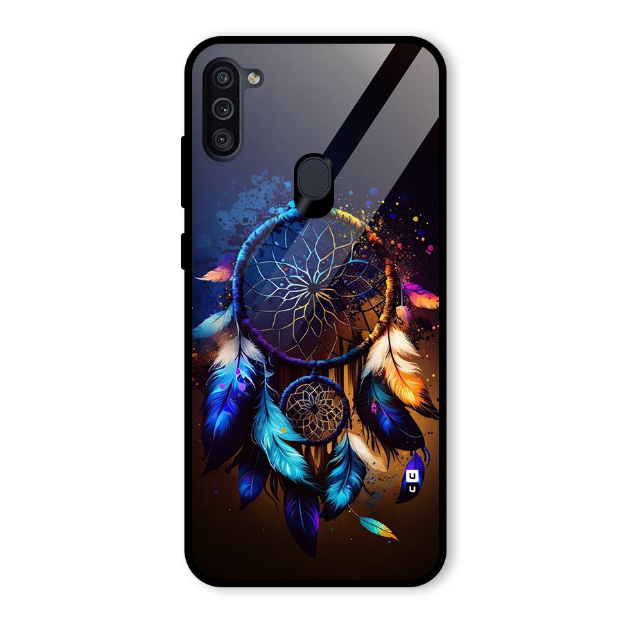 Dream Feather Glass Back Case for Galaxy M11