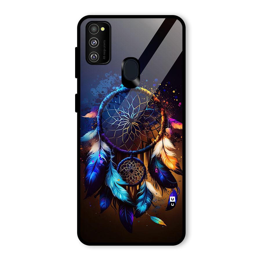 Dream Feather Glass Back Case for Galaxy M30s