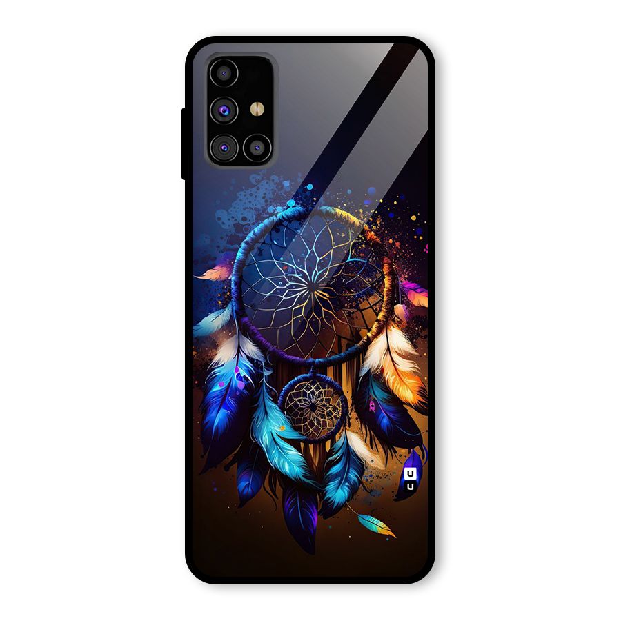 Dream Feather Glass Back Case for Galaxy M31s