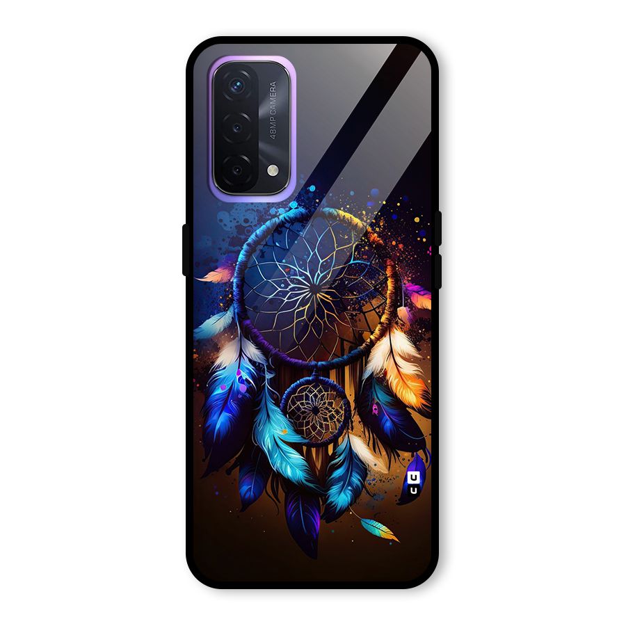Dream Feather Glass Back Case for Oppo A74 5G