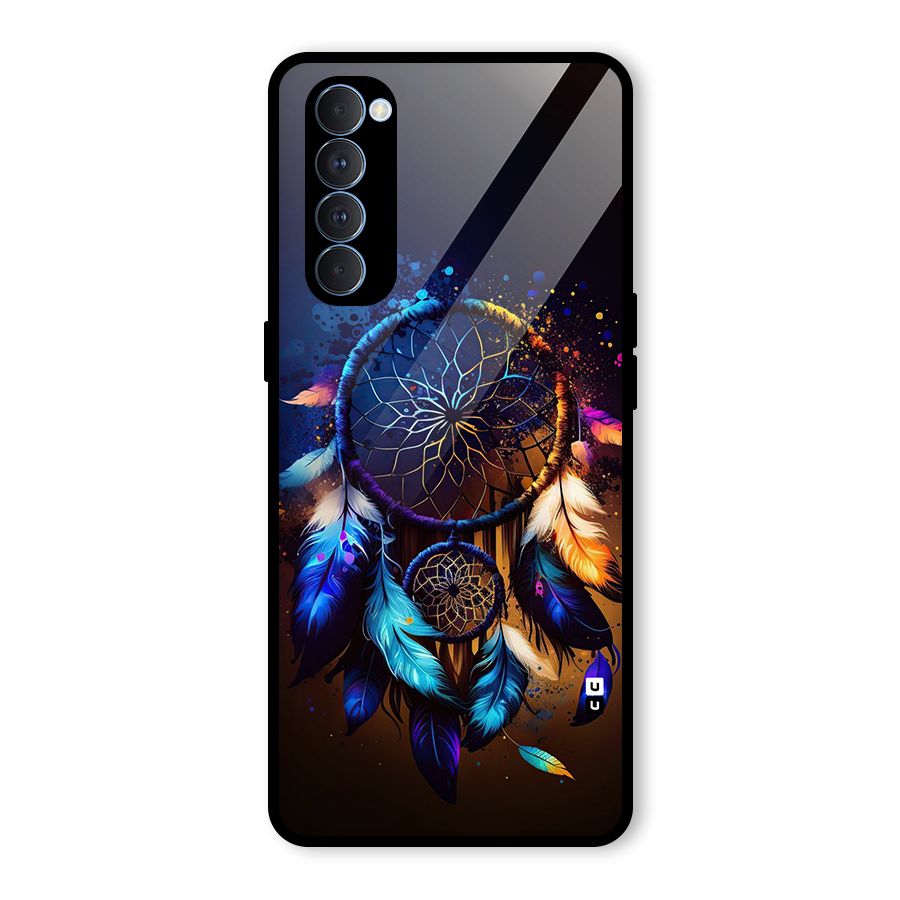 Dream Feather Glass Back Case for Oppo Reno4 Pro