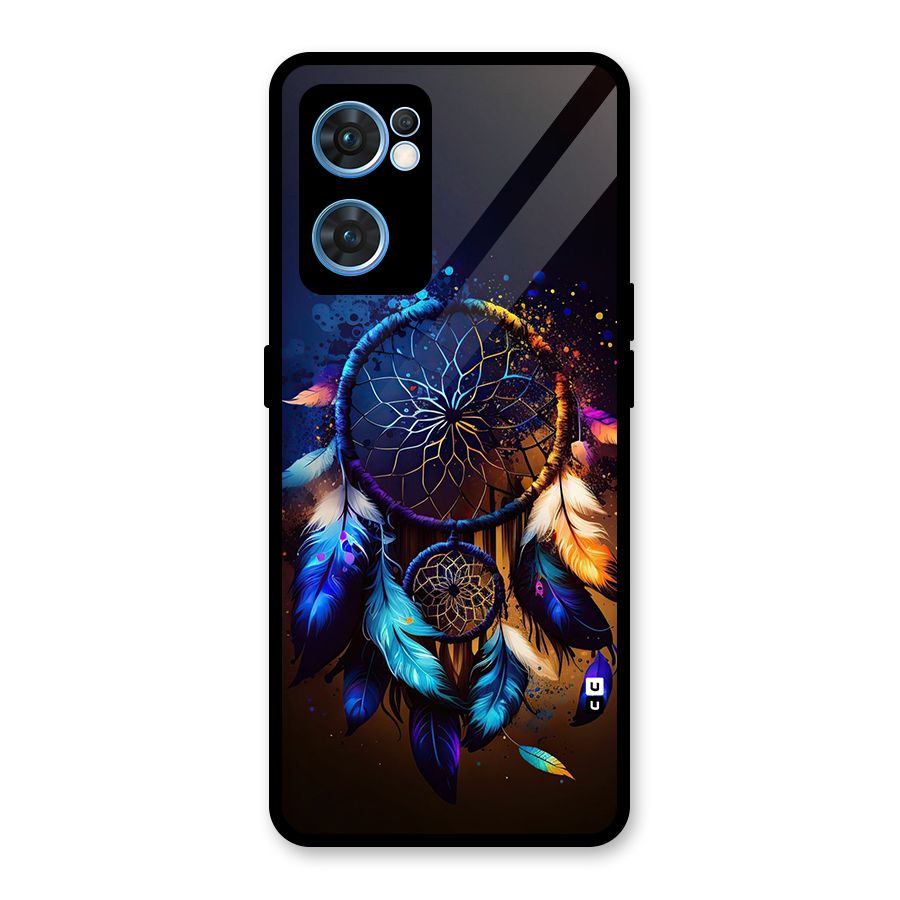 Dream Feather Glass Back Case for Oppo Reno7 5G