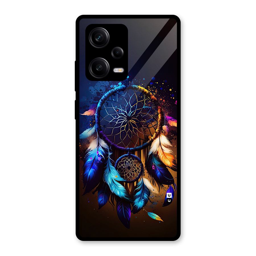 Dream Feather Glass Back Case for Redmi Note 12 Pro