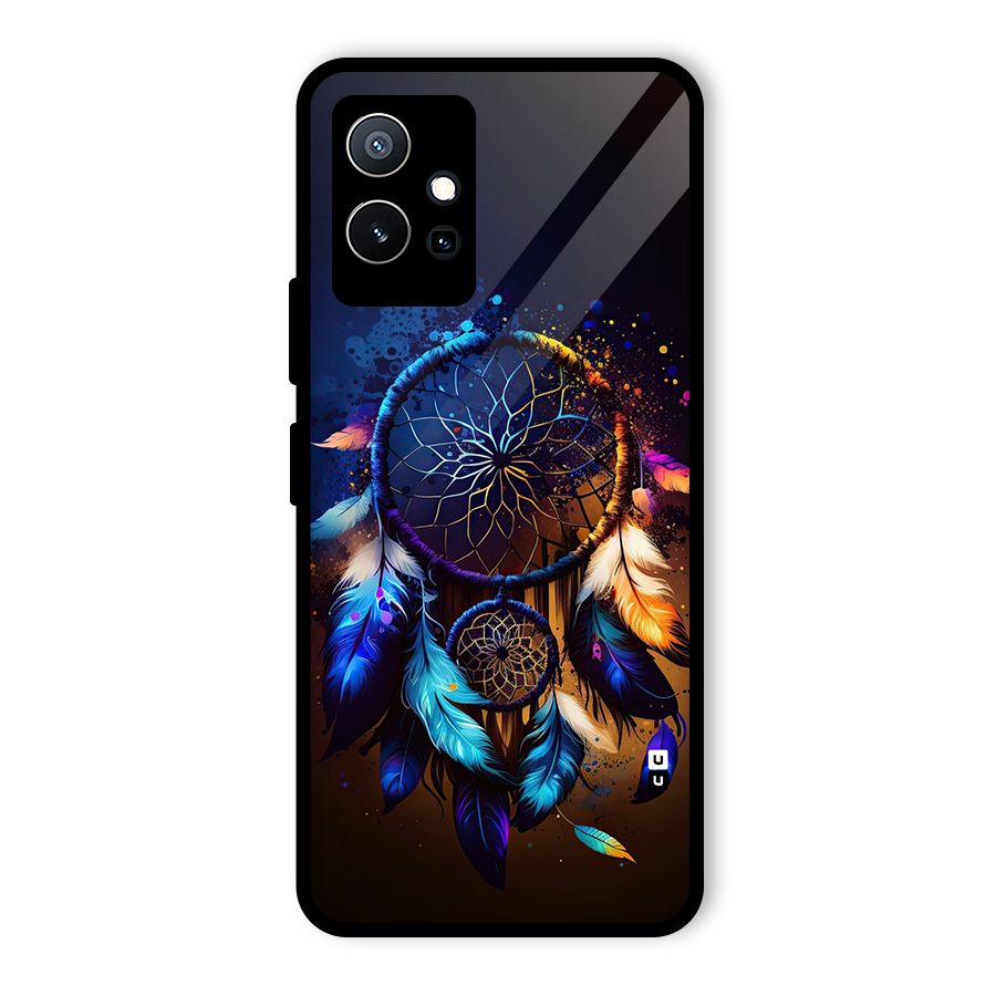 Dream Feather Glass Back Case for Vivo T1 5G