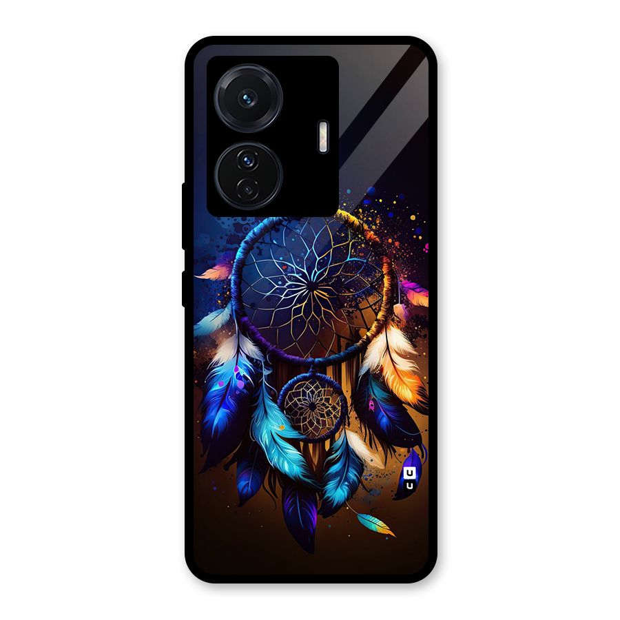 Dream Feather Glass Back Case for Vivo T1 Pro