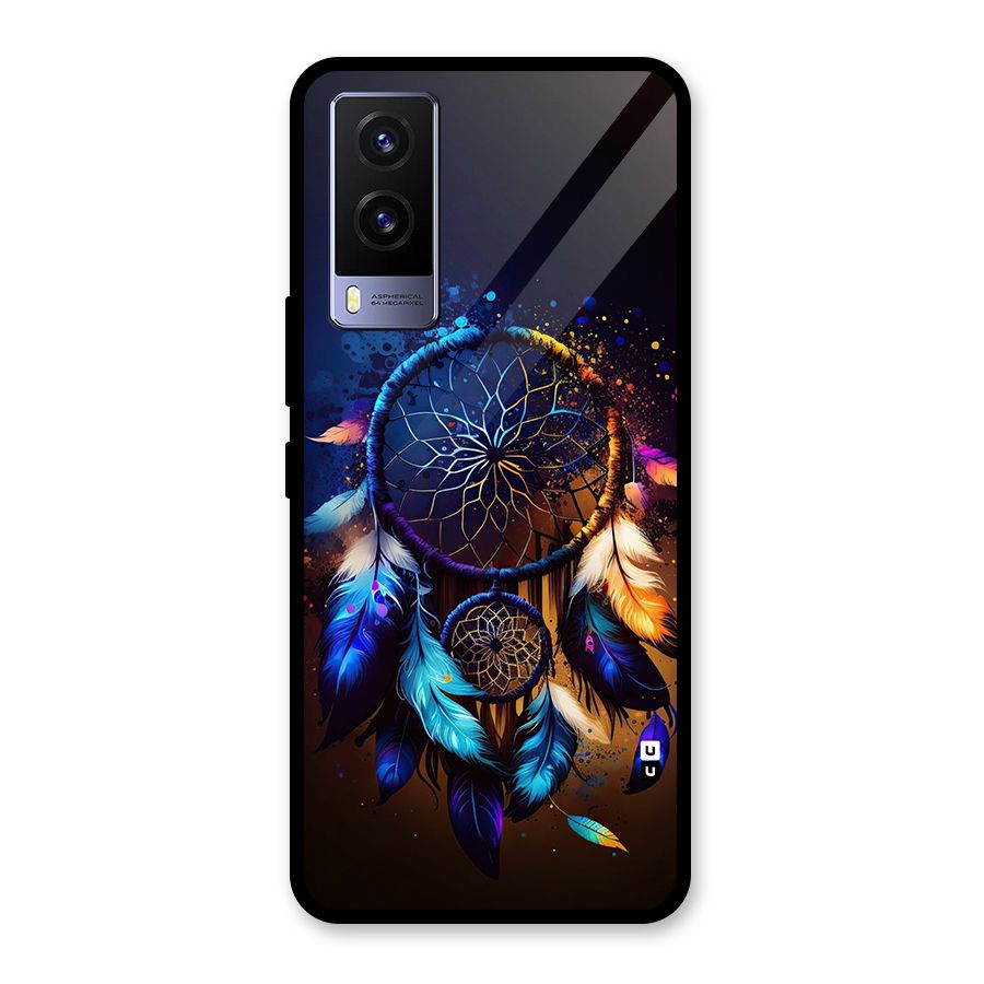 Dream Feather Glass Back Case for Vivo V21e 5G