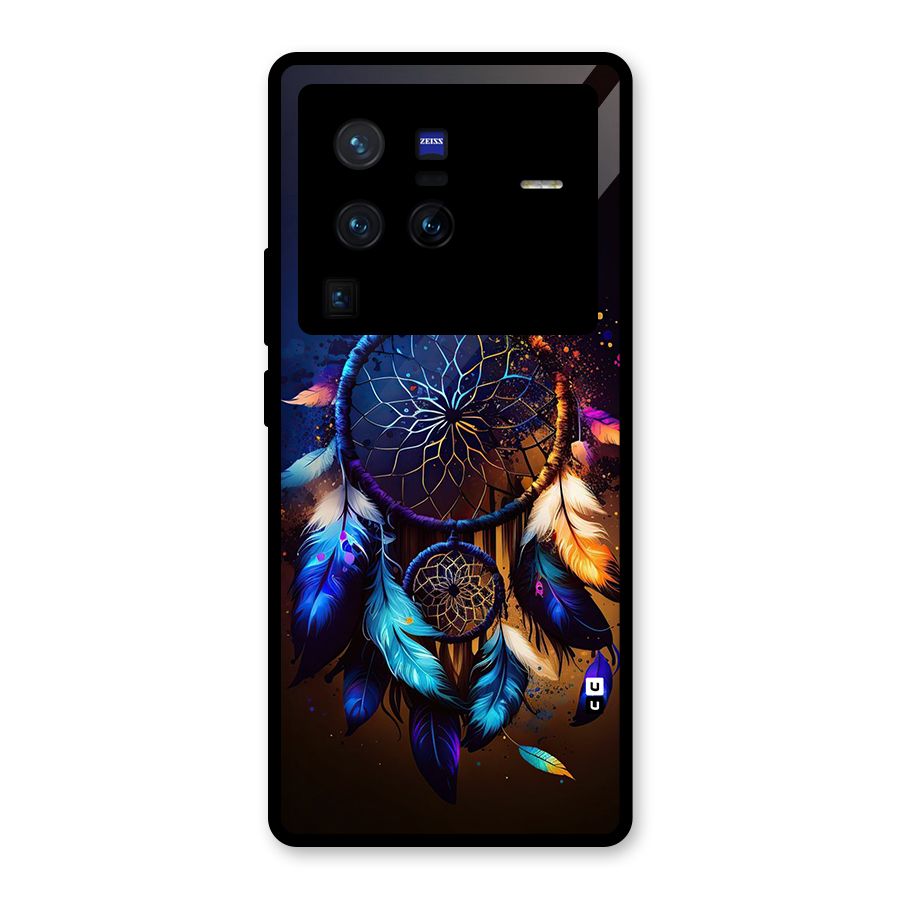 Dream Feather Glass Back Case for Vivo X80 Pro