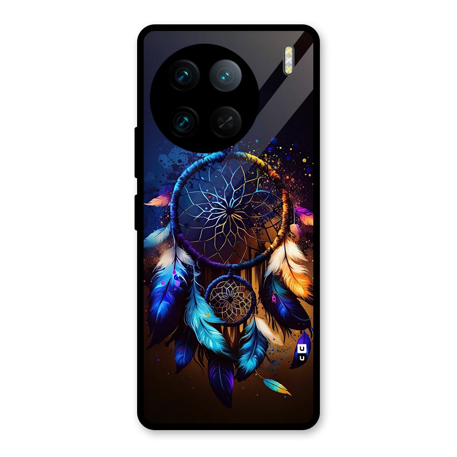 Dream Feather Glass Back Case for Vivo X90 Pro