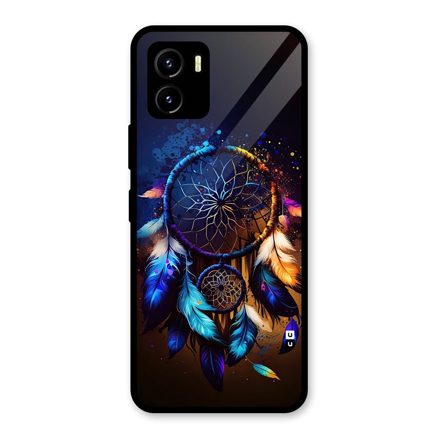 Dream Feather Glass Back Case for Vivo Y15s