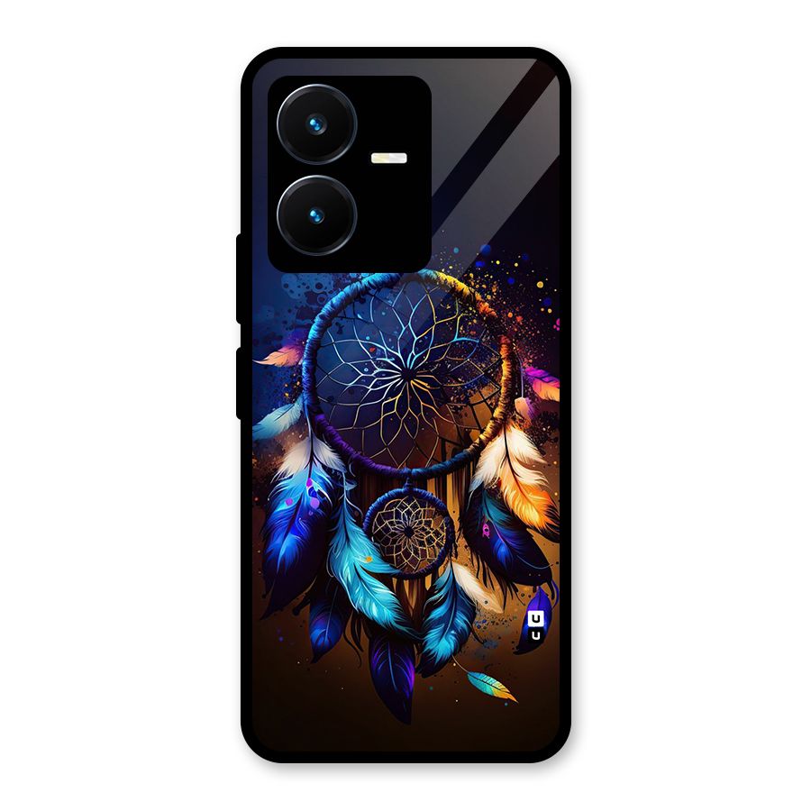 Dream Feather Glass Back Case for Vivo Y22