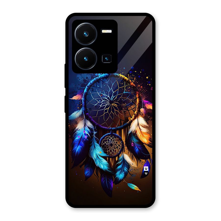 Dream Feather Glass Back Case for Vivo Y35