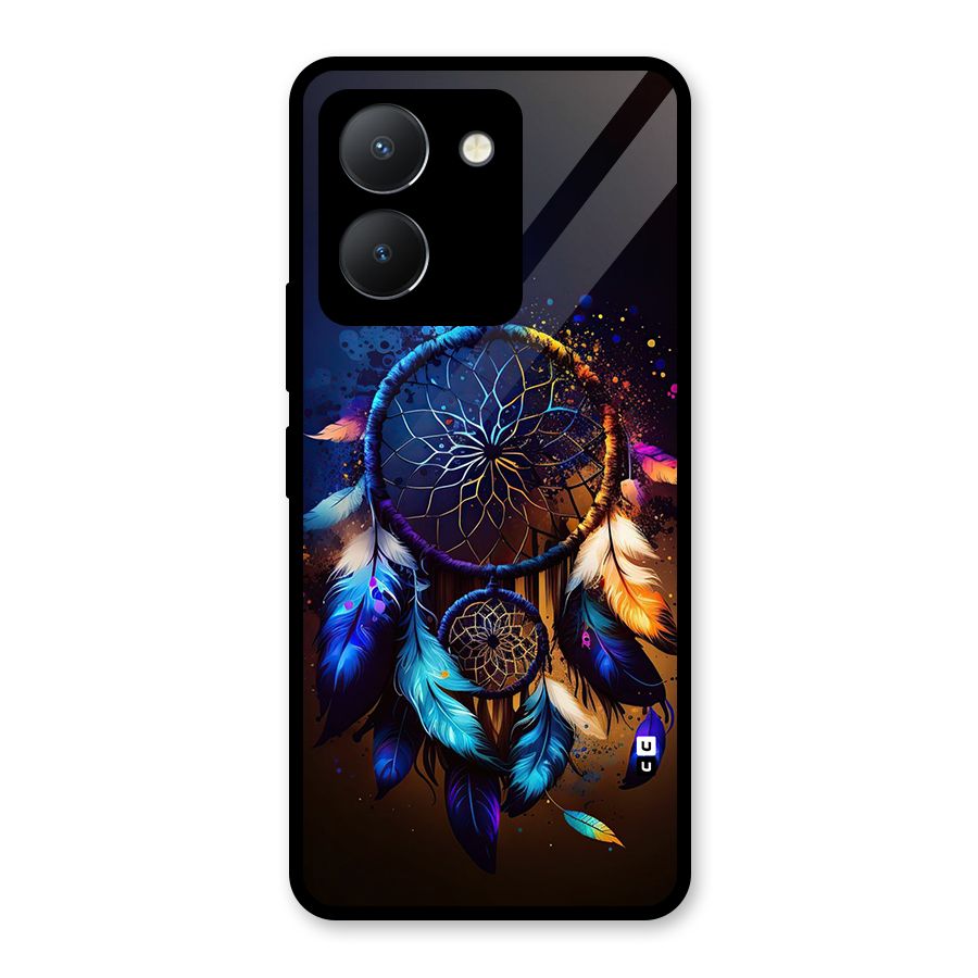 Dream Feather Glass Back Case for Vivo Y36