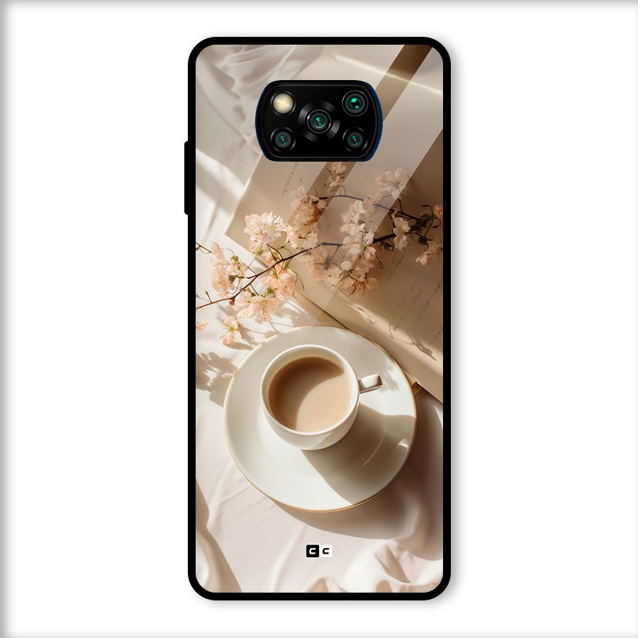 Early Morning Tea Glass Back Case for Poco X3