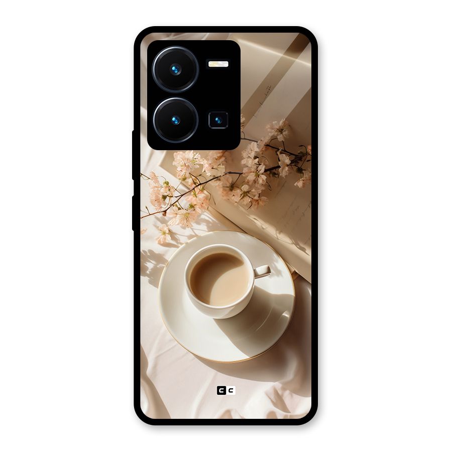 Early Morning Tea Glass Back Case for Vivo Y35