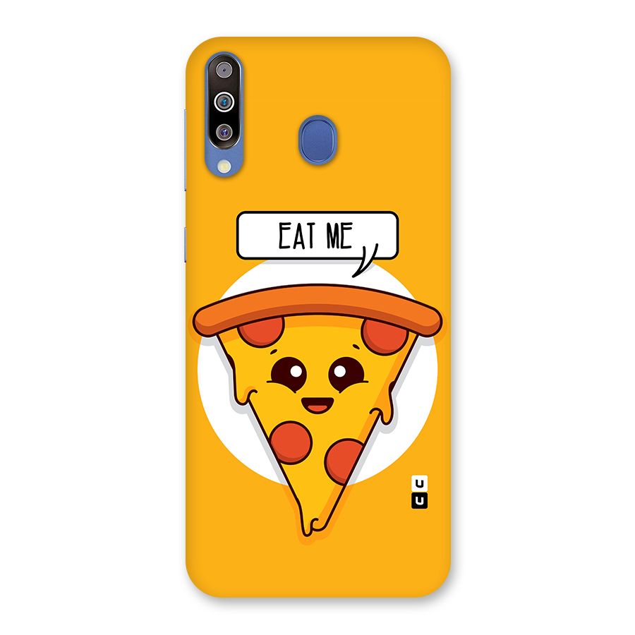 Eat Me Cute Pizza Slice Glass Back Case for Galaxy M30