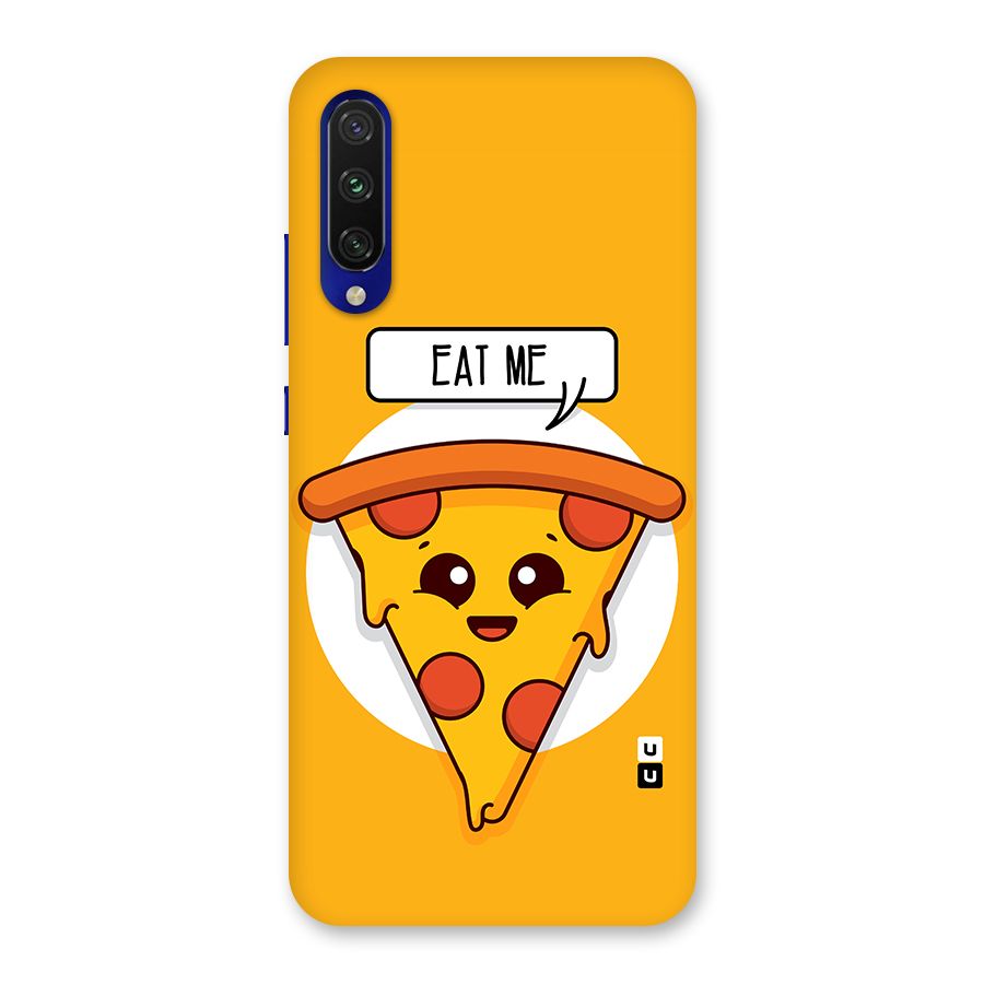 Eat Me Cute Pizza Slice Glass Back Case for Mi A3