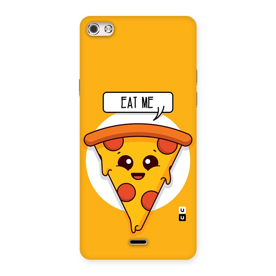 Eat Me Cute Pizza Slice Back Case for Micromax Canvas Silver 5