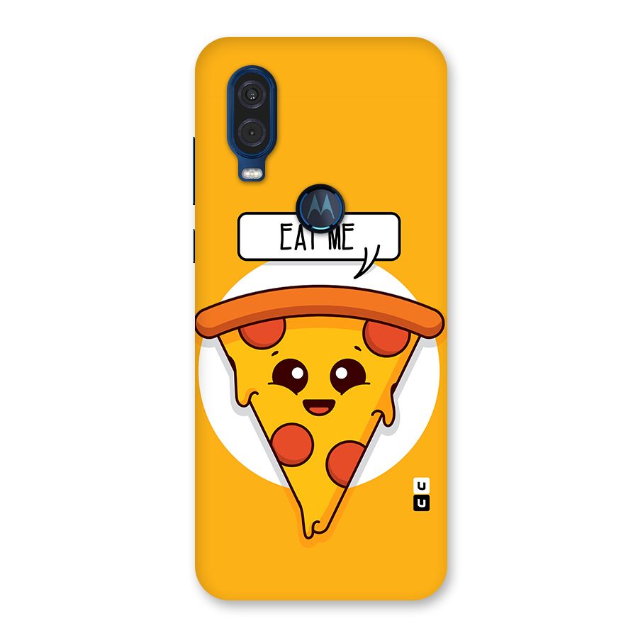 Eat Me Cute Pizza Slice Back Case for Motorola One Vision