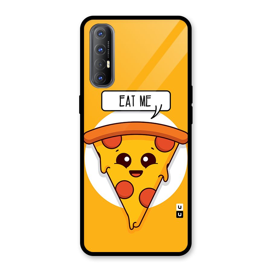 Eat Me Cute Pizza Slice Glass Back Case for Oppo Reno3 Pro