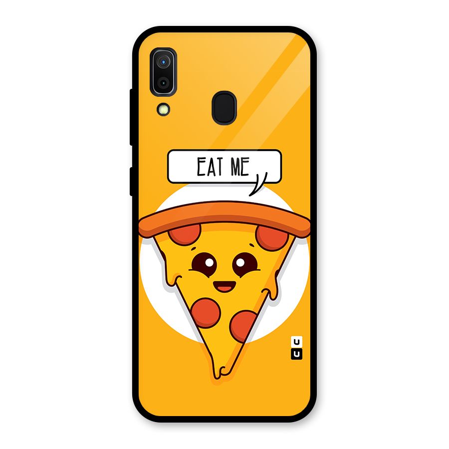 Eat Me Cute Pizza Slice Glass Back Case for Galaxy A30