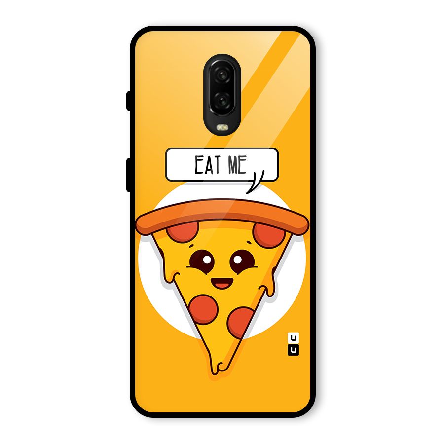 Eat Me Cute Pizza Slice Glass Back Case for OnePlus 6T