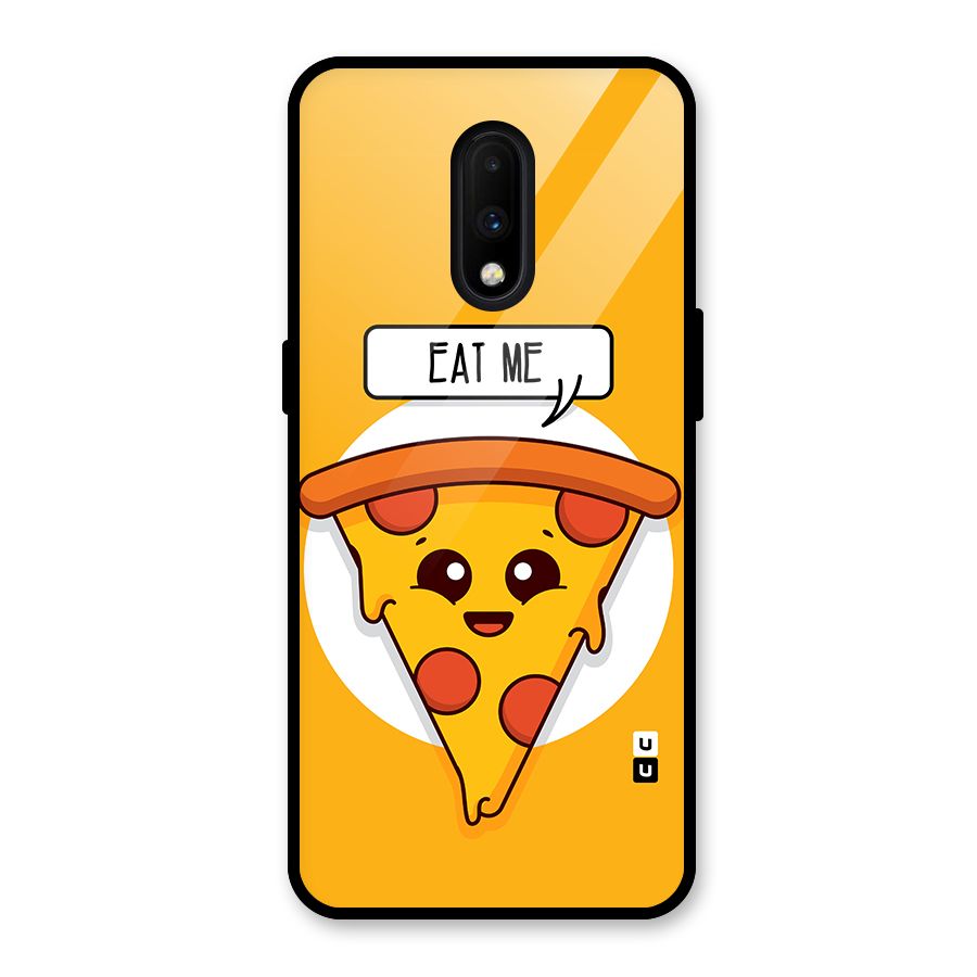 Eat Me Cute Pizza Slice Glass Back Case for OnePlus 7