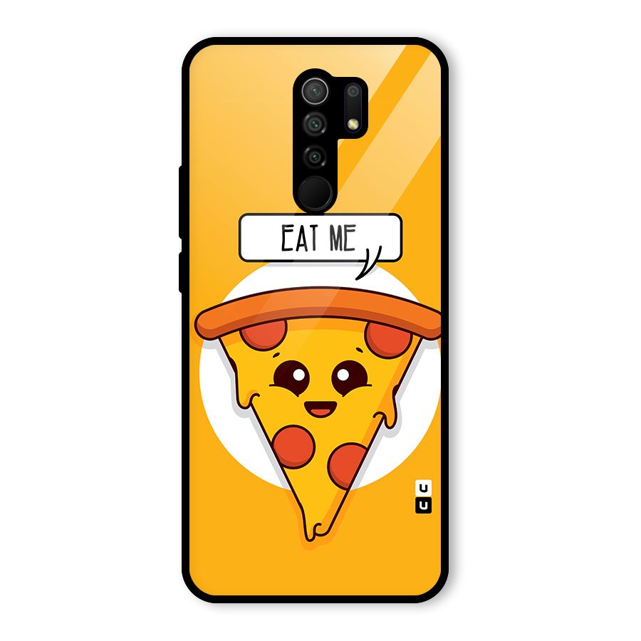 Eat Me Cute Pizza Slice Glass Back Case for Poco M2
