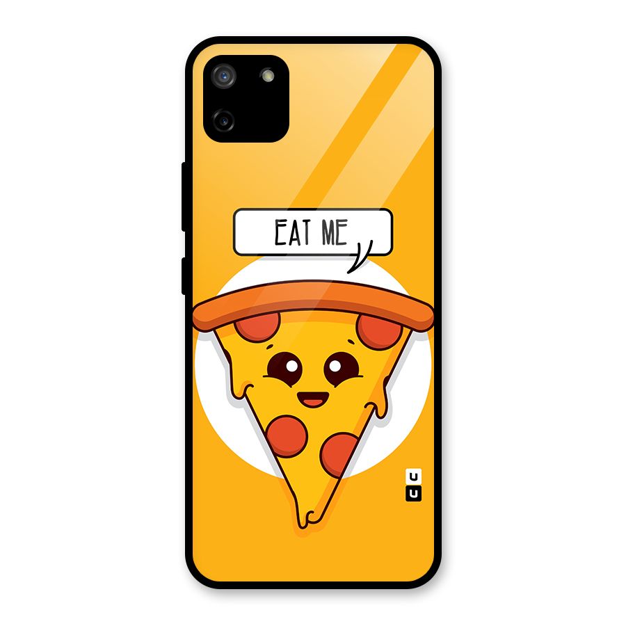 Eat Me Cute Pizza Slice Glass Back Case for Realme C11