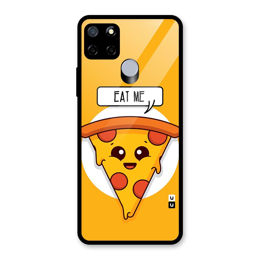 Eat Me Cute Pizza Slice Glass Back Case for Realme C15