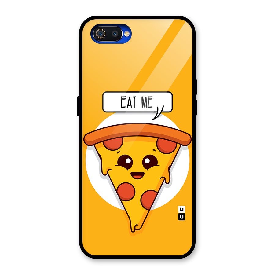 Eat Me Cute Pizza Slice Glass Back Case for Realme C2