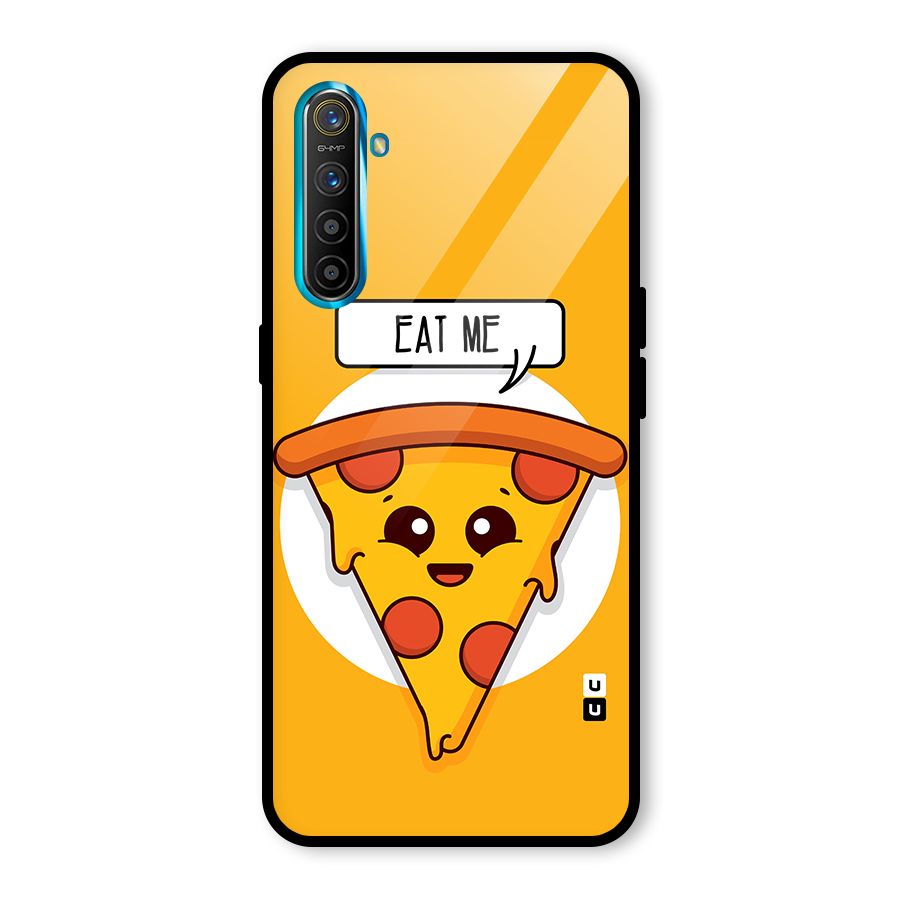Eat Me Cute Pizza Slice Glass Back Case for Realme XT