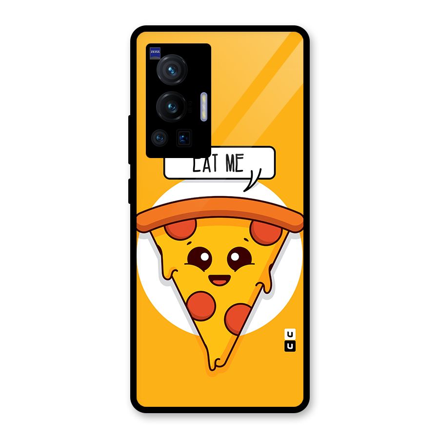 Eat Me Cute Pizza Slice Glass Back Case for Vivo X70 Pro